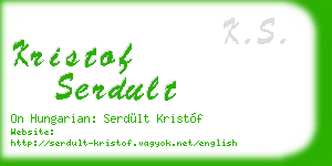 kristof serdult business card